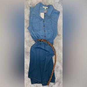 NWT Blue Sleeveless Denim Dress From Wishful Park Size Large